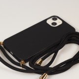 Coque iPhone 15 - Bio Eco-Friendly nature avec cordon collier - Noir