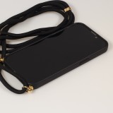 Coque iPhone 15 - Bio Eco-Friendly nature avec cordon collier - Noir