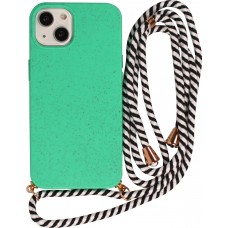 Coque Samsung Galaxy S24+ - Bio Eco-Friendly nature avec cordon collier - Turquoise