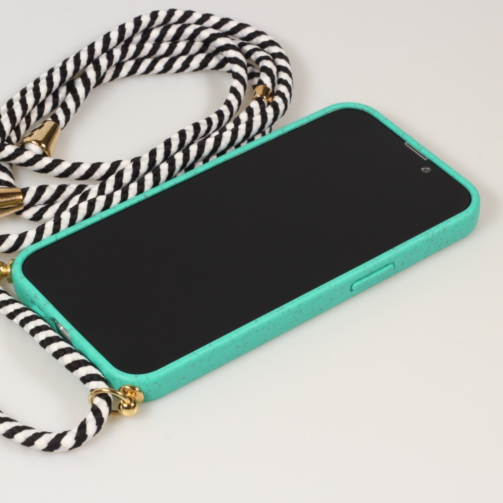 Coque Samsung Galaxy S24+ - Bio Eco-Friendly nature avec cordon collier - Turquoise