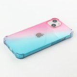 Coque iPhone 15 - Bumper Rainbow Silicone anti-choc avec bords protégés -  rose - Bleu