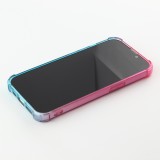 Coque iPhone 15 - Bumper Rainbow Silicone anti-choc avec bords protégés -  rose - Bleu