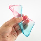 Coque iPhone 15 - Bumper Rainbow Silicone anti-choc avec bords protégés -  rose - Bleu