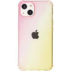 Coque iPhone 15 - Bumper Rainbow Silicone anti-choc avec bords protégés -  rose jaune