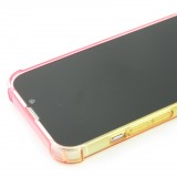 Coque iPhone 15 - Bumper Rainbow Silicone anti-choc avec bords protégés -  rose jaune
