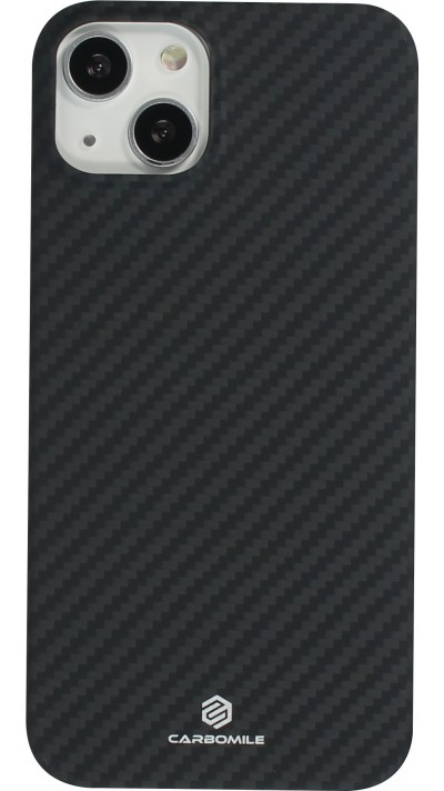 Coque iPhone 15 - Carbomile case de protection en fibre de carbone aramide véritable - Noir
