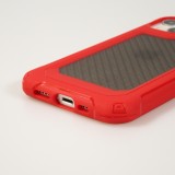Coque iPhone 14 - Cover Military Élite avec dos en carbone semi-transparent - Rouge