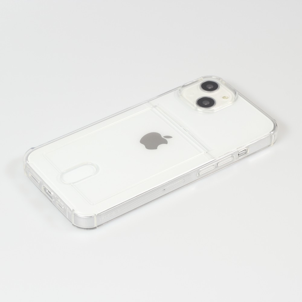 Hülle iPhone 14 - Gummi Bumper Kartenhalter - Transparent