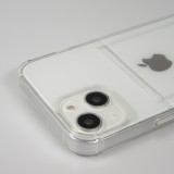 Hülle iPhone 14 - Gummi Bumper Kartenhalter - Transparent
