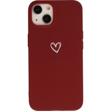 Hülle iPhone 15 - Gummi Herz - Rot