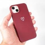 Hülle iPhone 15 - Gummi Herz - Rot