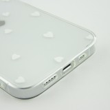 Coque iPhone 13 mini - Gel petit coeur transparent - Blanc