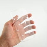 Coque iPhone 13 mini - Gel petit coeur transparent - Blanc