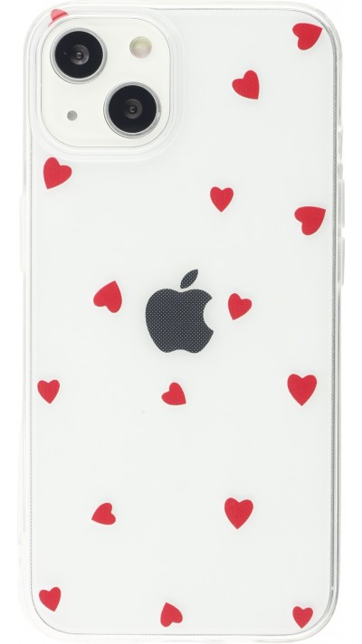 Coque iPhone 15 Plus - Gel petit coeur - Rouge