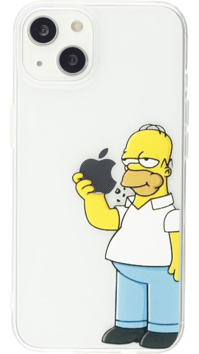 Coque iPhone 15 Plus - Gel cartoon Homer Simpson