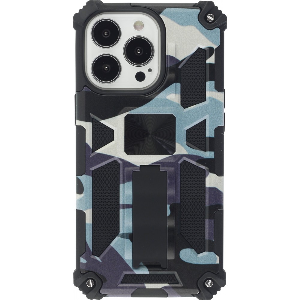 Coque iPhone 13 Pro - Armor Camo - Bleu gris