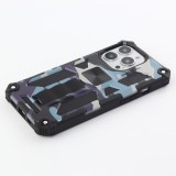 Coque iPhone 13 Pro - Armor Camo - Bleu gris