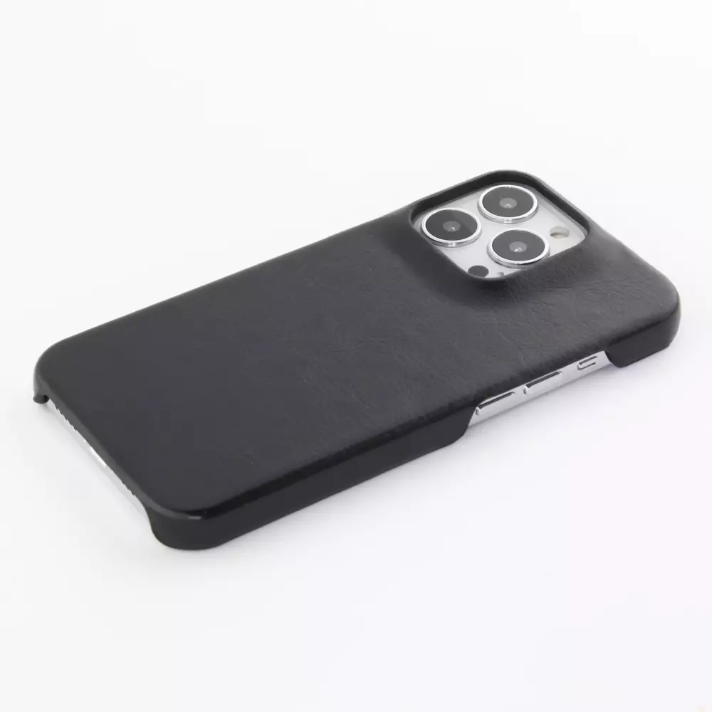 iPhone 13 Pro Max Case Hülle - Basic-Leder - Schwarz