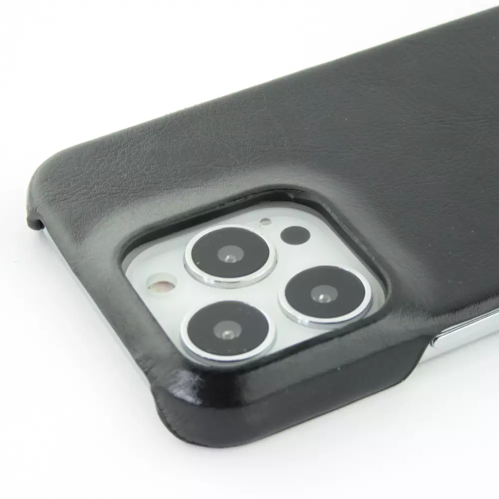iPhone 13 Pro Max Case Hülle - Basic-Leder - Schwarz