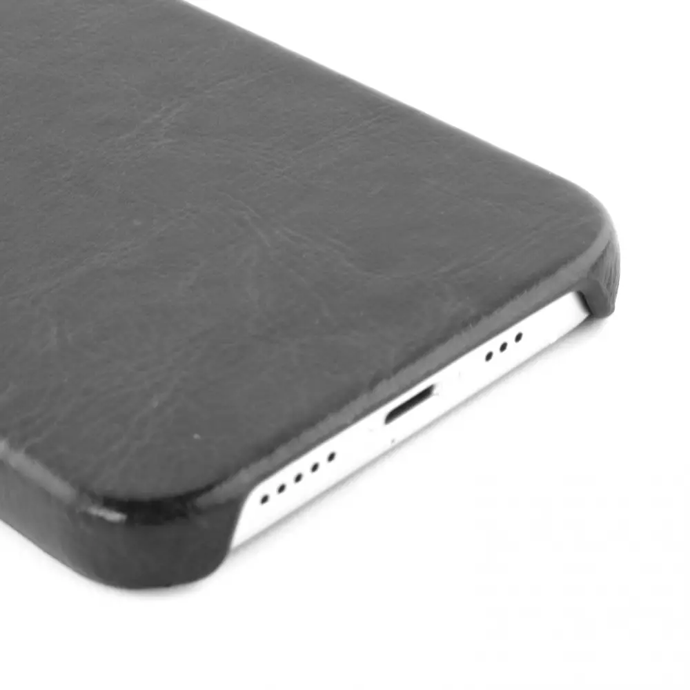 iPhone 13 Pro Max Case Hülle - Basic-Leder - Schwarz