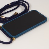 Coque iPhone 14 Pro - Bio Eco-Friendly nature avec cordon collier - Bleu