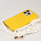Coque iPhone 14 Pro - Bio Eco-Friendly nature avec cordon collier jaune