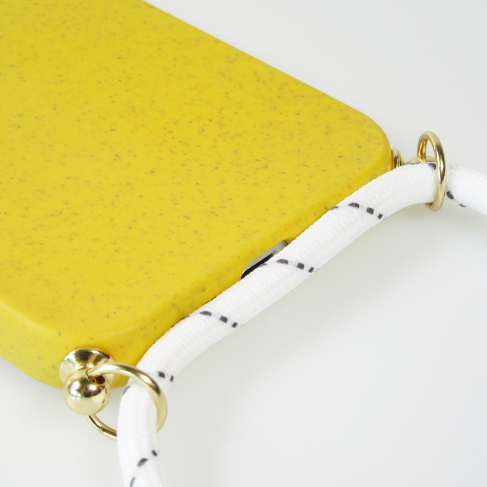 Coque iPhone 14 Pro - Bio Eco-Friendly nature avec cordon collier jaune