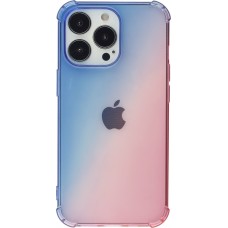 Coque iPhone 14 Pro - Bumper Rainbow Silicone anti-choc avec bords protégés -  bleu - Rose