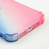 Coque iPhone 14 Pro - Bumper Rainbow Silicone anti-choc avec bords protégés -  bleu - Rose
