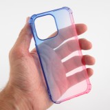 Coque iPhone 14 Pro - Bumper Rainbow Silicone anti-choc avec bords protégés -  bleu - Rose