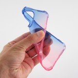 Coque iPhone 14 Pro - Bumper Rainbow Silicone anti-choc avec bords protégés -  bleu - Rose