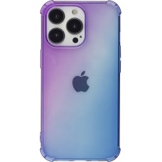 iPhone 15 Pro Max Case Hülle - Gummi Bumper Rainbow mit extra Schutz für Ecken Antischock - violett blau