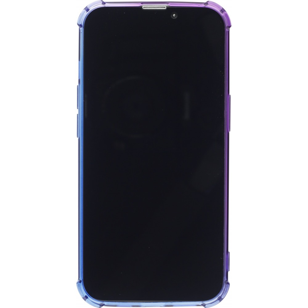 iPhone 15 Pro Max Case Hülle - Gummi Bumper Rainbow mit extra Schutz für Ecken Antischock - violett blau