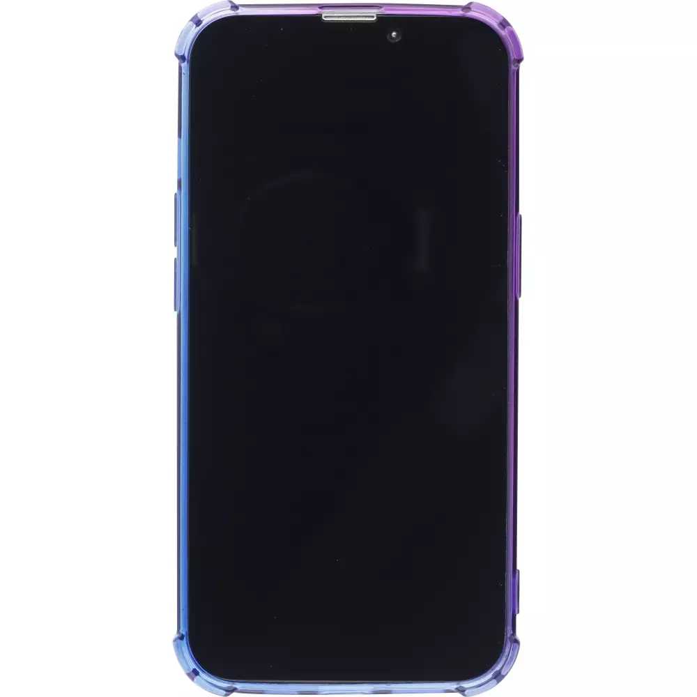 iPhone 14 Pro Case Hülle - Gummi Bumper Rainbow mit extra Schutz für Ecken Antischock - violett blau