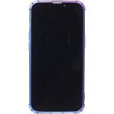iPhone 15 Pro Max Case Hülle - Gummi Bumper Rainbow mit extra Schutz für Ecken Antischock - violett blau