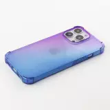 iPhone 14 Pro Case Hülle - Gummi Bumper Rainbow mit extra Schutz für Ecken Antischock - violett blau