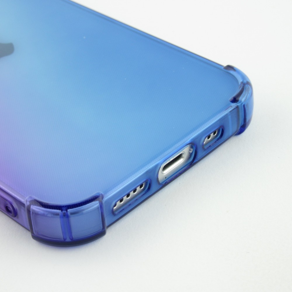 iPhone 15 Pro Max Case Hülle - Gummi Bumper Rainbow mit extra Schutz für Ecken Antischock - violett blau