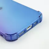 iPhone 14 Pro Case Hülle - Gummi Bumper Rainbow mit extra Schutz für Ecken Antischock - violett blau
