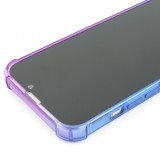 iPhone 15 Pro Max Case Hülle - Gummi Bumper Rainbow mit extra Schutz für Ecken Antischock - violett blau