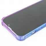 iPhone 14 Pro Case Hülle - Gummi Bumper Rainbow mit extra Schutz für Ecken Antischock - violett blau