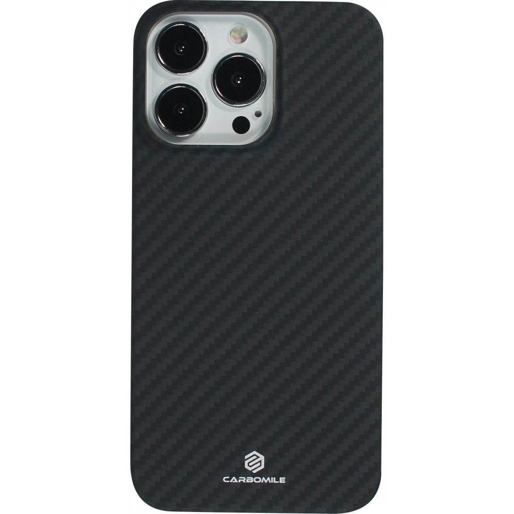 Coque iPhone 16 Pro Max - Carbomile case de protection en fibre de carbone aramide véritable - Noir