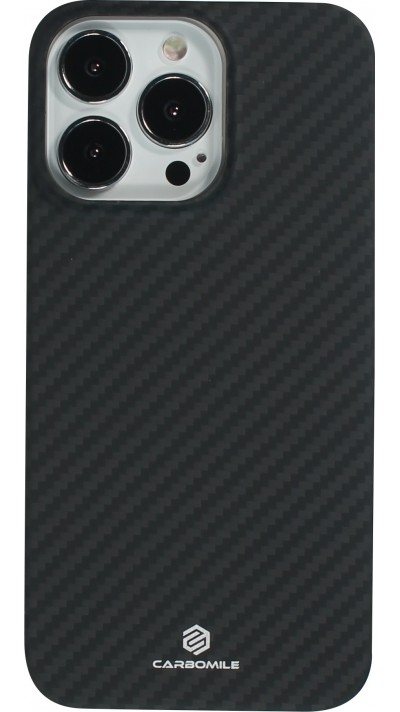 Coque iPhone 15 Pro Max - Carbomile case de protection en fibre de carbone aramide véritable - Noir