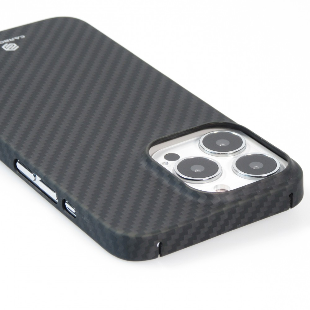 Coque iPhone 16 Pro Max - Carbomile case de protection en fibre de carbone aramide véritable - Noir