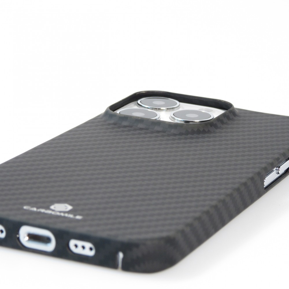 Coque iPhone 16 Pro Max - Carbomile case de protection en fibre de carbone aramide véritable - Noir