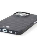 Coque iPhone 16 Pro Max - Carbomile case de protection en fibre de carbone aramide véritable - Noir