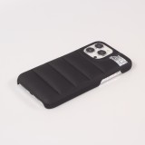 Coque iPhone 13 Pro Max - Design 3D stylé de doudoune avec couture décorative - Noir
