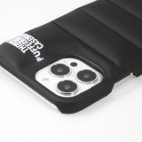 Coque iPhone 13 Pro Max - Design 3D stylé de doudoune avec couture décorative - Noir