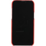 Coque iPhone 13 Pro - Design 3D stylé de doudoune avec couture décorative - Rouge