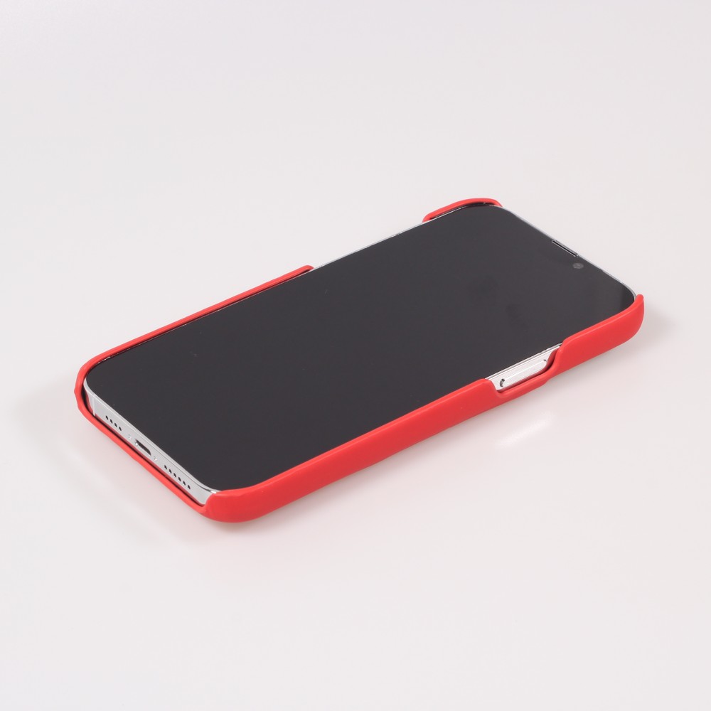 Coque iPhone 13 Pro - Design 3D stylé de doudoune avec couture décorative - Rouge