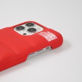 Coque iPhone 13 Pro - Design 3D stylé de doudoune avec couture décorative - Rouge